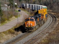 October 22nd 2022 @ 13:18, CN Q123 at Springhill Junction NS with CN 2873, CN 8818 and 284 axles.
