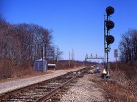 Looking eastward direction at Feeder West from Green Rd. South back when CTC was still active. Now, this is where GIO Railway stores cars and locomotives and their MofW equipment.