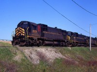 CBNS 2029 West stops at Grand Narrows and waits for the swing bridge to close before Proceeding across the bridge.