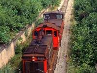 549 with CN SW1200RS 1389 and CN Van heading up the CN Thorold Sub, then they will back down the CN Fonthill Spur to do General Chemical.