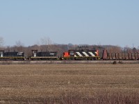 IC 1504, IC 1506 and CN 4100 sit in Southern Yard in Welland waiting their lift to Port Robinson to hitch a ride on 422 to Mac Yard.  From there they'll head West for Sarnia and their new home at LDS.