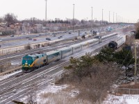 Holi-delays...
Many are familiar with the massive VIA delays that occurred over the weekend before Christmas. Over a dozen VIA trains incurred delays above 3 hours on the CN Kingston sub and 5 trains were left out in the cold overnight. VIA 55, VIA 69, VIA 669, VIA 48, and VIA 54. VIA 55 was the train hit by a tree and VIA 69 and VIA 669 crawled into Cobourg overnight behind it. The decision was made to combine 69 & 669 there, making for an extremely rare westbound "J-Train". After departing Oshawa, VIA 69/669 is on the home stretch to Toronto with 669 being 15 ½ hours late and VIA 69 nearly 17 hours late. I really feel for everyone involved with those trains, and figured the high vantage point would be nice to document the occurrence. 