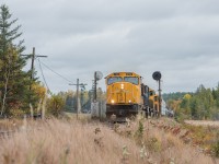 For the second week of my fall adventures I ventured over to the Ontario Northland. Here ONR's most photographed train 214 heads south from Englehart to North Bay. Passing some defunct searchlight signals. With talk of the Northlander returning and adding another train to the line it's a wonder if these will ever make a comeback.