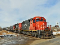 CN 5373 and CN 5325 are heading east on the Vegreville Sub towards Scotford Yard.