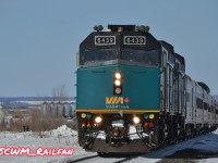 VIA Rail 692 slowly arrives into Grandview, MB to pick up some passengers 