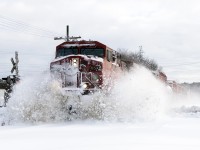 First train after a 10 inch snow dump.