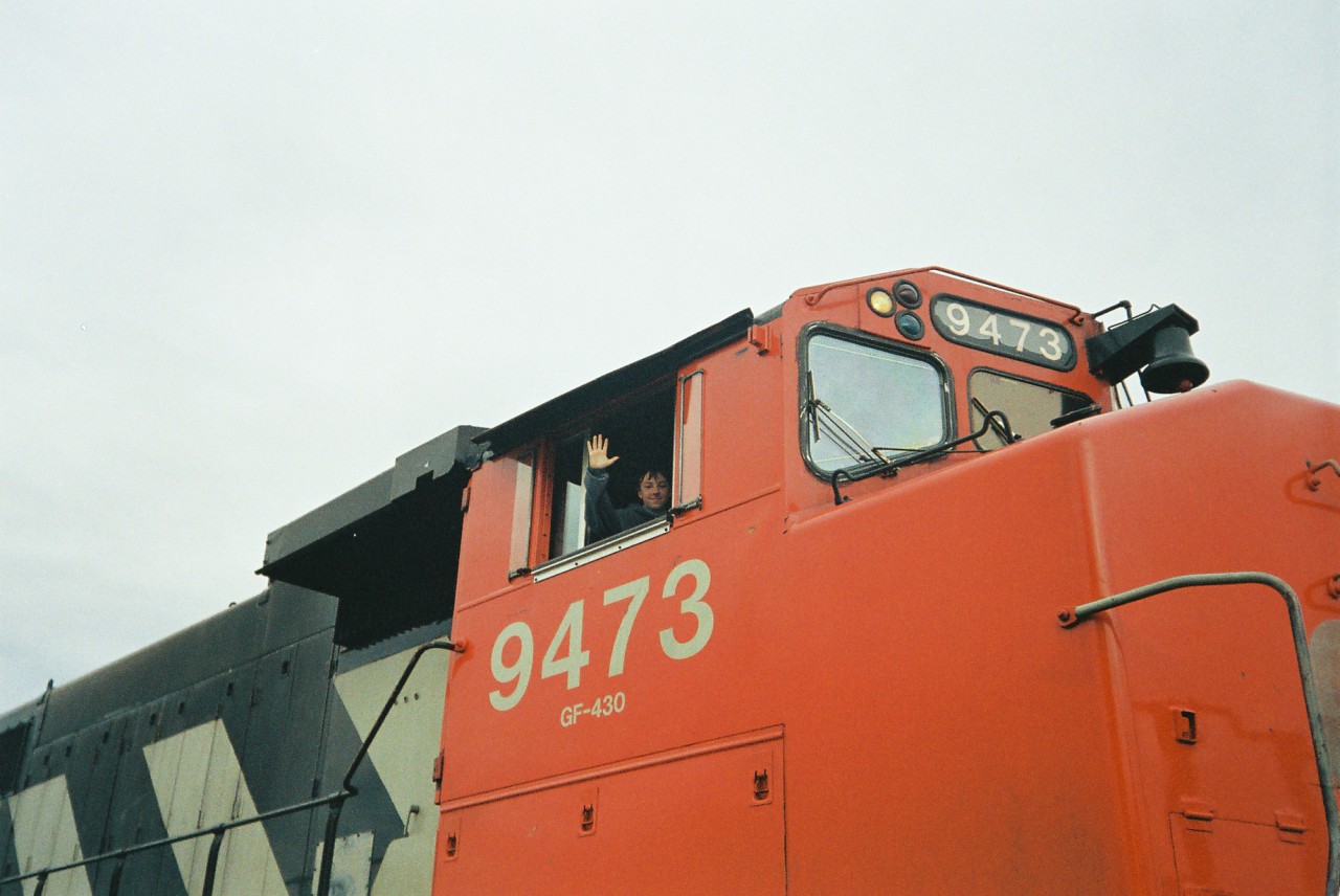 Me sitting in the engineer’s seat of CN 9473 during May 1993. 

Full story of how this happened.

http://www.railpictures.ca/?attachment_id=51247