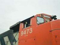Me sitting in the engineer’s seat of CN 9473 during May 1993. 
<br>
Full story of how this happened.

http://www.railpictures.ca/?attachment_id=51247


