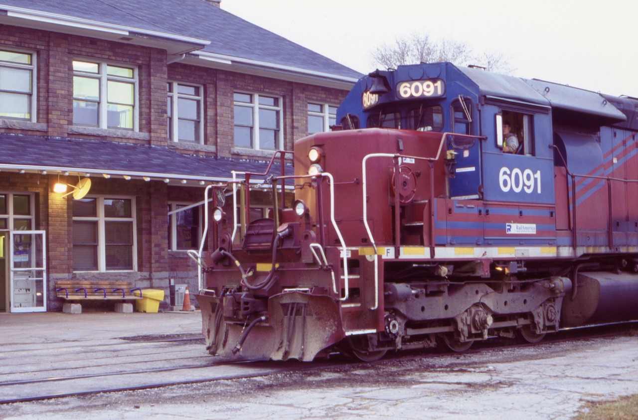 On familiar ground. HLCX 6091 can trace its history back to its original owner, Canadian National. It may have even passed this station before. My early arrival this morning found this SD40 along with FEC 709 preparing to run to the east end of the yard after the passage of an eastbound VIA train. From there they would assemble Toronto bound train 432. For a period of time three HLCX SD40’s graced the GEXR roster. Reportedly the “Woodward “ equipment on board was too complicated for the maintenance crew and after a few years they were replaced by more simple SD40’s.