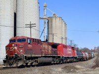 After not straying far from Toronto since its arrival after a full overhaul. CP “red barn” SD40-2F 9014 got a chance to stretch its legs to Buffalo and back today as it is seen helping a very worn looking AC400, as they roll through Streetsville. 