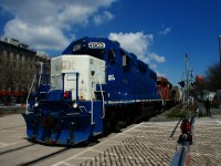 With a caboose tucked behind CN 4903 & CN 4731, the Pointe St-Charles Switcher is leaving the Port of Montreal.