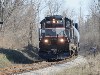 !001 heads uphill with one load each for Comet Chemical and Tarpin Lumber.