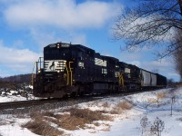 NS 328 with NS 8593 and NS 8845 approaching Lundy's Lane on the CN Stamford Sub.
