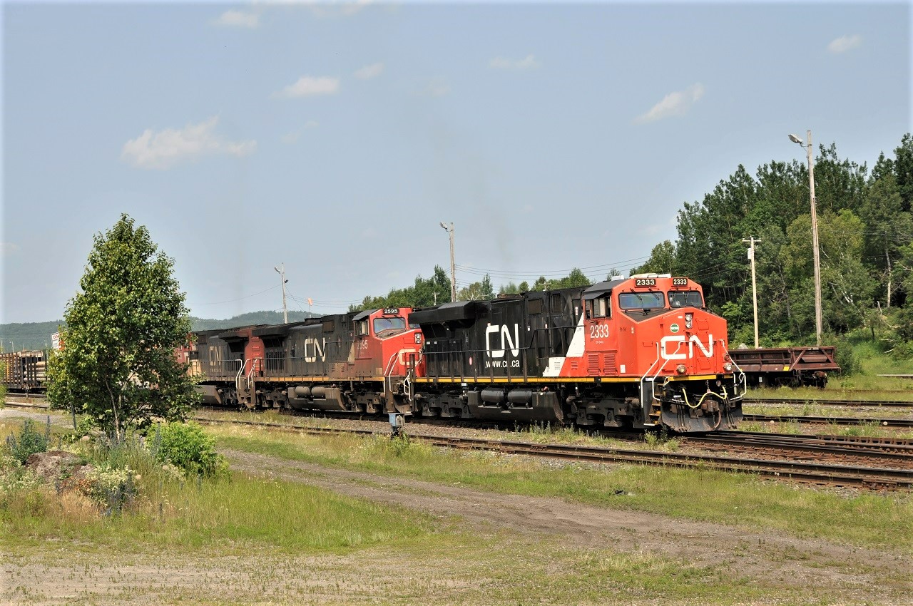 An unknown general freight pulls out of Capreol yard heading for the Bala Sub and MacMillan Yard.  Power for the train was the 2333, 2595, and 2158.