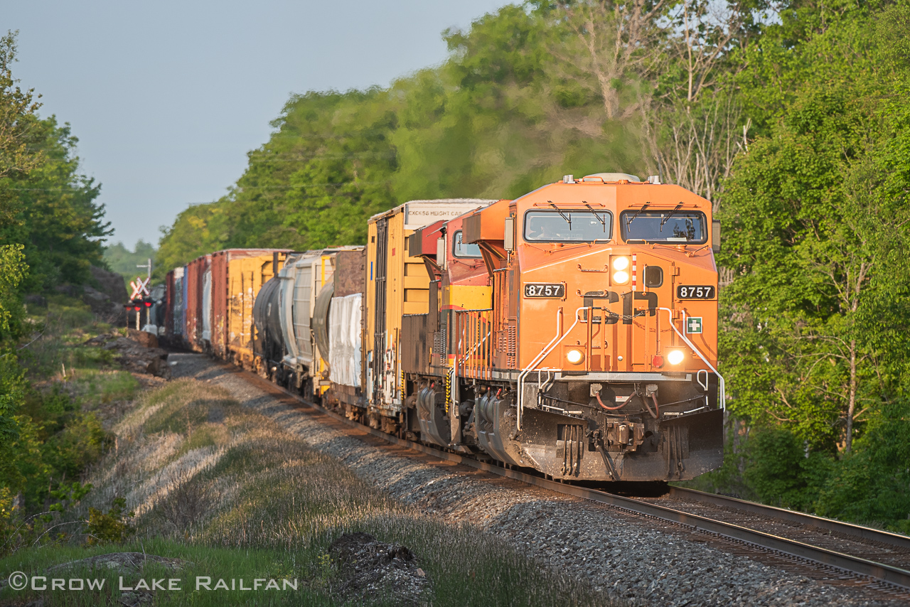 With just under an hour of sunlight left CP 231 makes its way west headed for Toronto. A couple delays would slow them down departing Smiths Falls. The unique horn blasts off the landscape marking its return and carried off into the distance after it passed.