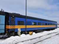 Not required on KRC 291 The Pukatawagan Mixed this cold, sunny March 16, 2023 day, KRC 3248 (ex-VIA 3248, exx-CN 3248, exxx-CN 5454) Class PB-79-A 1st class car, CC&F built 1954, is left on a stub track at the south end of The Pas, MB VIA station. <br>
There are a total of four ex-VIA/exx-CN passenger cars in The Pas available for use on the Puk Mixed. Only two (1 baggage and 1 coach) were needed on this day.