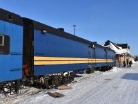 The last of the four ex-VIA/exx-CN passenger cars I photographed while in The Pas, MB this past March, and now lettered for Keewatin Railway Company is KRC 9631. <br>
KRC 9631 is (ex-VIA 9631, exx-CN 9631, nee-CN 9250), a Class BE-73-H, 73 foot 6 inch baggage car. It was built by NSC in 1955. <br>
This car houses two diesel driven generators (one running, one backup), a large furnace for keeping the baggage compartment warm during the brutally cold winter months, and a large open area for carrying baggage, supplies, and other items for the long journey of the Pukatawagan Mixed. <br>
Having access all around the exterior of the cars where they were stored, and then a full tour on board once the 'Mixed' was made up was an experience I will long remember. The KRC train crew and local supervisor where a great bunch of guys and welcomed all my requests for information and photo opportunities. :-)