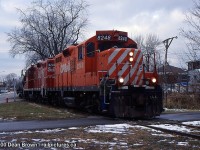 Job 1 with CP 8248 heads back to the CP Hamilton Sub after doing an Interchange with CN. All this trackage has been removed.