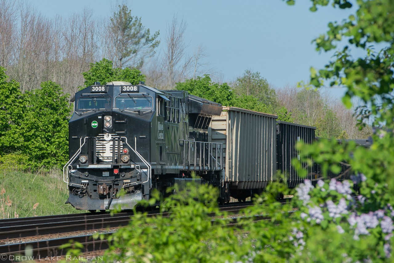 Back in November 2020 CN released 6 heritage units representing railroads they acquired over the years. Here CN 3008 represents the Illinois Central Railway with it's iconic "Death Star" logo up front.
CN 305, the daily Moncton, New Brunswick to Toronto freight eases up and waits for some congestion to clear just east of Cobourg.