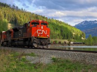 CN a 41751 20 skirts the shores of Moose Lake, after conquering Yellowhead Pass.