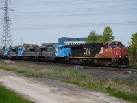 After coming in from Buffalo on A422 the day before, 3 CFAX units in fresh paint head out East on M306 most likely for Eastern Quebec.