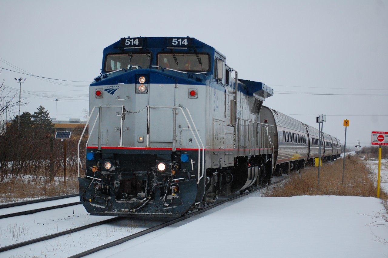 VIA 97 had AMTK 514 on the day that there was freezing rain on April 15/2018