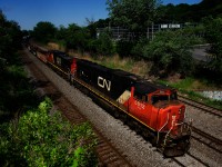 Now reduced to running three days a week (down from five), CN 324 has just left Taschereau Yard and is on its way to Vermont, with CN 5612 & CN 2665 for power.