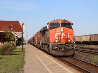 CN ES44AC 2331 leads a pair of older GE's on CN train M397 through Sarnia on a nice spring evening.