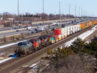 CN Z149 slows to a halt at Ajax GO, waiting for an eastbound to come off the York sub a mile or so to the west. They would unfortunately forget to turn on their headlights the rest of the way to Toronto. This is probably the most interesting 149 to run so far in 2023, hopefully we can get a few more of these nice leaders!