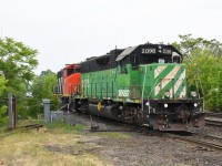 BNSF 2098 replaced CN 4138 assigned to Brantford this afternoon, but unfortunately faced west, the same direction as CN 9547.  The first order of business for the CN 581 crew was to run light to Parkdale to wye one of the units.  The pair are seen departing the yard and crossing over to the south track to head east.  It'll be interesting to see how long BNSF 2098 sticks around.  I suspect the Hagersville Subdivision is going to be a popular railfan destination while it's here. 