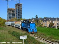 The final days of the OBRY were not all that interesting. GMTX 333 *bleah* but sometimes you just gotta go seek a few things out you may have missed. I'm standing at Queen St at the site of the CPR Brampton station, long gone, but share here by <a href=http://www.railpictures.ca/?attachment_id=33072 target=_blank>Bill Thomson, 1981</a> and <a href=http://www.railpictures.ca/?attachment_id=43694 target=_blank</a>Arnold Mooney 1976</a> with great thanks lads. What's missing on this site? A photo of a train passing the station or on the station grounds. Anyone have one to complete this collection? I believe the station would be completely within the empty space in the foreground in my picture at right. As stated in  <a href=http://www.railpictures.ca/?attachment_id=24090 target=_blank> my Origin story or how I got into trains</a> Brampton has a place in my heart. I was born and raised there as a wee lad. As a result, despite the last locomotive used on the line being not .. my favourite.. I had to go get a wee bit more photography when the time was right. Hoping this request can be fufilled over the coming years! Cheers all.