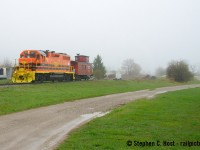 Running extra, GEXR Train 582 is northbound at Arkell with 1928 built CPR 436994 in tow owned by the <a href=http://www.ghra.ca target=_blank>Guelph Historical Railway Association</a> which went on display in downtown Guelph for Doors Open Guelph in April 2023 (and many years previous). Our group is all volunteer based and anyone is welcome to join us - we're planning to do this again possibly in September for Railway Safety week pending the plans of the local railway(s). It's always nice to see an operating piece of equipment get back out on the mainline, not too many wooden cabooses left that are in this condition, during the moves to and from our parking location <a href=http://www.railpictures.ca/?attachment_id=51814 target=_blank>22 cars were on the caboose's drawbar.</a>. To join our group see the "membership" page on the GHRA website. 