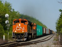 Seen here is the head-end of CN L507 on May 31st 2023, at Painsec Junction on the Springhill sub with CN 8947 and CN 2336 and 280 axles. This was part of a day out with Halifax area railfan Geoff Doane where we chased L507 from East Mines trestle west of Truro NS to the west end of Painsec Junction just a few kms short of Moncton NB.