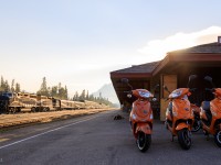 The rocky prepares for it's 0800 departure from Banff for points west.