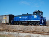Trillium Railway had leased GMTX MP1500 223 for a short term which was sent back to GATX and replaced with GMTX 333.