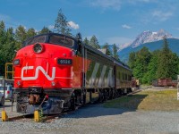 The CN 6520 once sported the olive green CNR livery, now it is repainted in "Zebra Striped" livery.