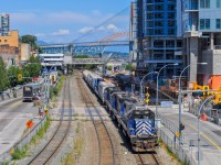 On July 13, 2023, the SRY Valley Job has just returned from Surrey after serving clients on the Fraser Valley Subdivision of SRY. He is now heading to Trapp Yard.