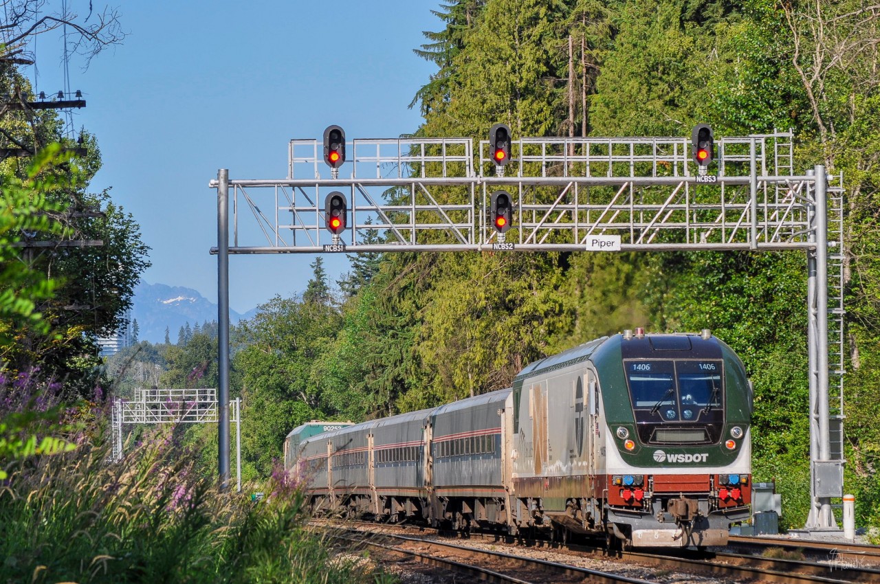 On July 13, 2023, shortly after RMR 609 passed, it was around Amtrak Cascades 519 to pass on CN's New Westminster Subdivision, heading for Seattle.