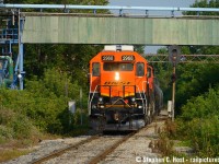 I never thought I'd see a foreign unit on our area Branchlines. This one seems quite a home given that it's not too different than the G&W Orange that plied these rails for about a half decade when the first Orange units arrived in 2014. BNSF 2968 is also one of the oddest ones on the "BNSF Borrowed" CN roster: A 567 powered (rebuilt) GP35 built as GMO 613, now a GP-39V as per its 12/1990 VMV Paducahbilt (NRE) rebuild plate. The air conditioning must be a welcome relief for the folks in the cab this summer. This unit was in Oakville earlier this week but Oakville kicked both BNSF's to the curb as fast as they could as they didn't like them. Kitchener did the same too. Can anyone say hot potato? Feel free to give your guesses why below.