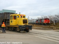 If you find CN or <a href=http://www.railpictures.ca/?attachment_id=8245 target=_blank> CP </a> at national steel car you are bound to get a meet of the class 1 with nsc so as long as a shift is working. They aren't working right now as workers are on a bitter strike.