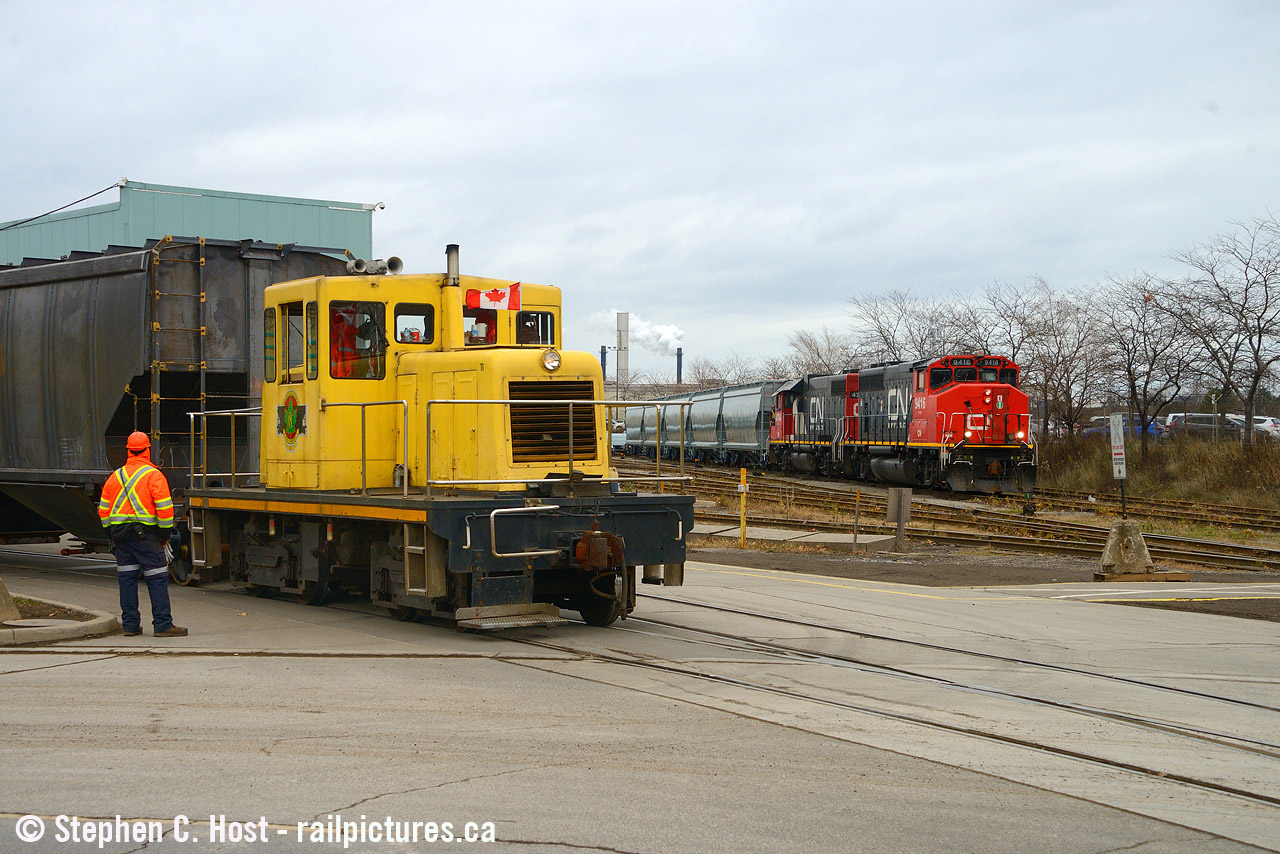 If you find CN or  CP  at national steel car you are bound to get a meet of the class 1 with nsc so as long as a shift is working. They aren't working right now as workers are on a bitter strike.