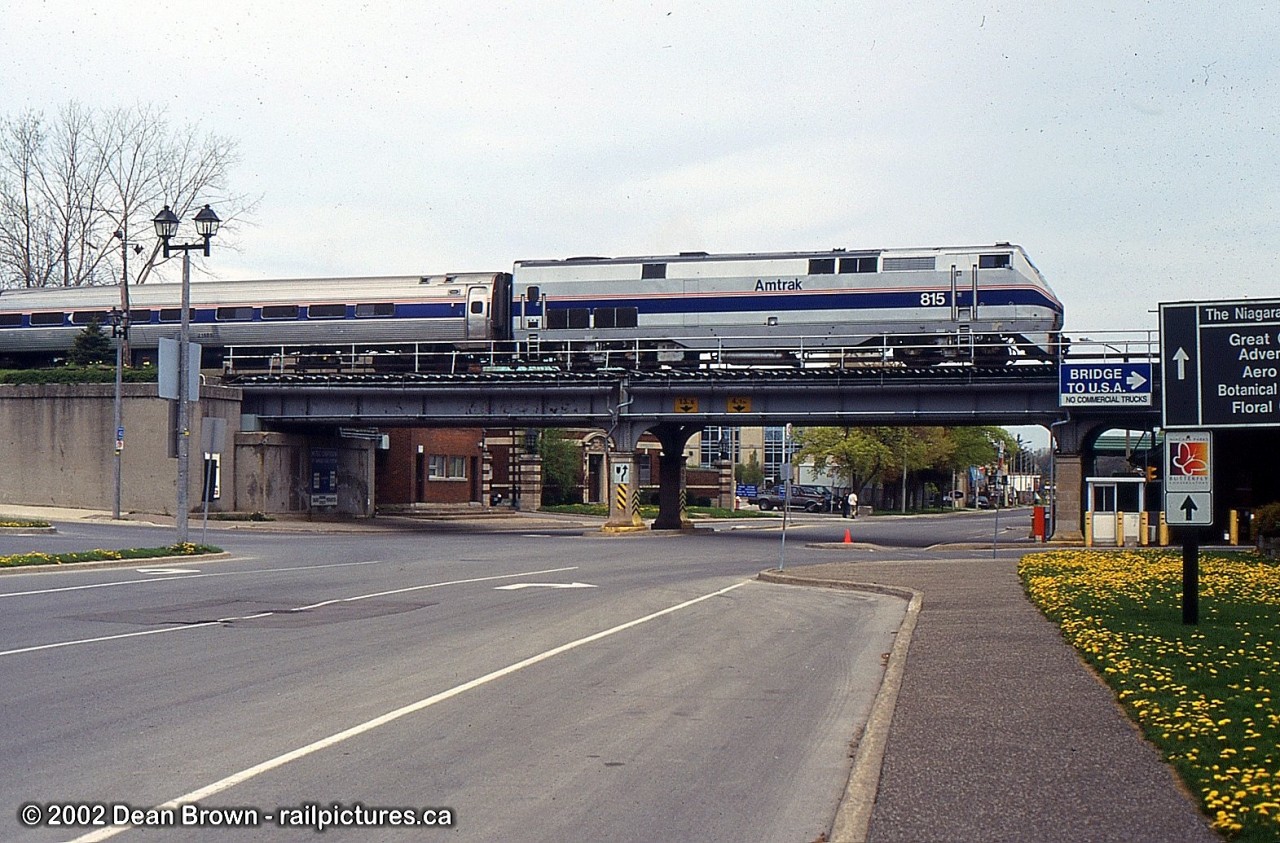 The Maple Leaf makes its way onto the Whirlpool Bridge bound for Niagara Falls, NY