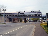 The Maple Leaf makes its way onto the Whirlpool Bridge bound for Niagara Falls, NY 