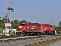 CP units 3114 and 2259 are working Sudbury Yard on the morning of July 22, 2014.