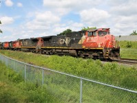 The paint scheme is looking a little tired on CN 2522 and CN 2519 leading A435 down the Halton Sub., 
CN 4125 and CN 4796 are trailing, destination unknown.


