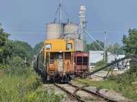 As I was leaving my home I heard GXR coming into town, so naturally I popped down the road to the tracks right as they were approaching my road. On the end of the train was a pleasant sight, former OSR's CP Widevision 434462. Sold to the Goderich Station restaurant, I've heard it will be converted to sell Ice Cream. Unfortunately, I had obligations to meet and couldn't stay to chase it. Glad I got to see it on what's likely its last trip on rails. 