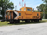 The famous CP Multi-Mark is slowly fading from the side of CP 434627 which sits on static display near the VIA station in beautiful downtown Chapleau, ON. <br>
While on a round trip from Sudbury, ON to White River, ON this past July I was able to step off VIA 185's Budd RDC cars and snap a few pics in this small railroad town.