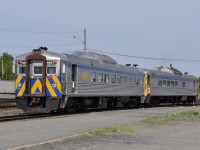 The two RDC cars that will make up VIA train 185 back to the station on May 21, 2011.  The train this date consists of the 6202 and 6215.
