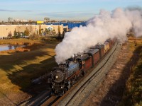 CP 2816 south blasts out of Alberta's Capital city on a cool October morning.