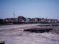 In March 1983, a line of stored S-series units are pictured at the CN roundhouse in London, Ontario. The units included; S-7’s 8223, 8208, 8232, 8221, 8210, 8219, 8218 & 8229. 
<br>
James Booth has a photo of these units being set-off here in October 1982.
<br>
http://www.railpictures.ca/?attachment_id=23622

